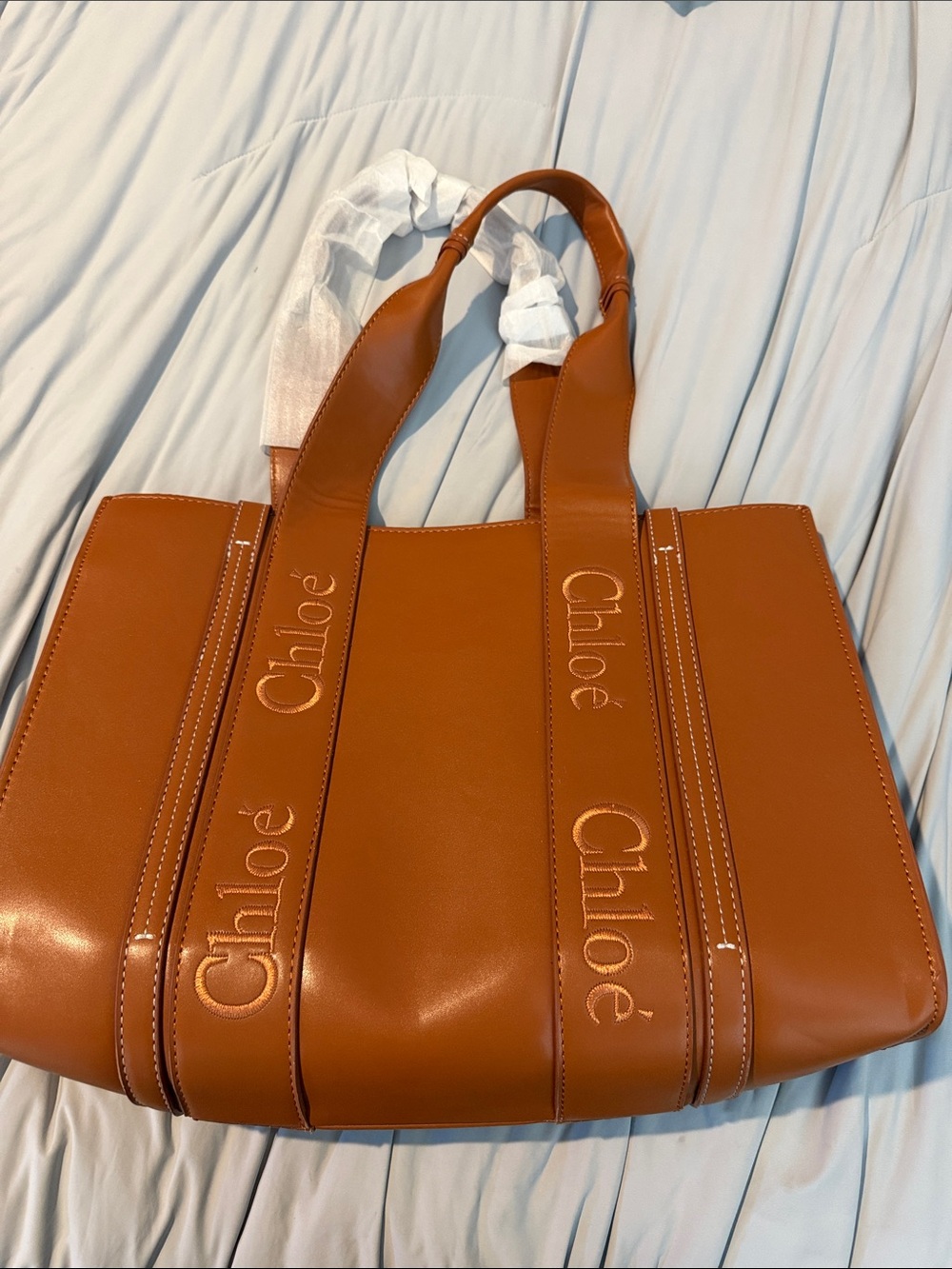 Tan Leather Tote Bag